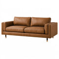 Divano 2 posti in similpelle marrone di stile moderno, dimensioni 200x90x82 cm, marca Parvireq, visibile in immagine