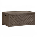 Cassapanca da esterno in resina marrone tortora effetto legno, baule da giardino con coperchio, dimensioni 120x60x65 cm.