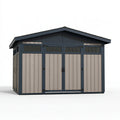Casetta da giardino Parvireq in pannelli compositi grigio tortora e telaio antracite con doppie porte, dimensioni 300x200x220 cm